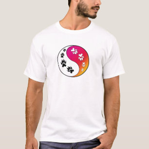 De Hond van de Kat van de Druk van de Poot van T-shirt