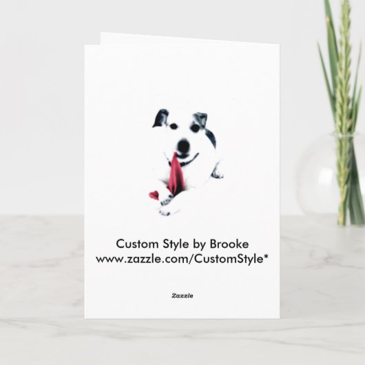 De Hond van de kerstman Feestdagen Kaart (Achterkant)