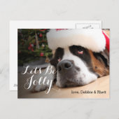 De hond van de sint-bernard met het Pet van de Feestdagenkaart (Voorkant / Achterkant)