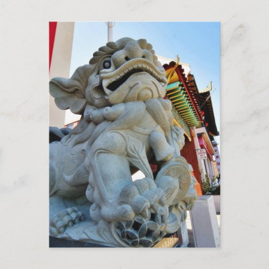 De Hond van Foo in Chinatown in Los Angeles Briefkaart (Voorkant)
