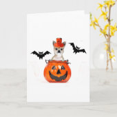 De Hond van Halloween Chihuahua Kaart (Gele Bloem)