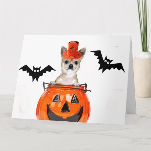 De hond van Halloween Chihuahua Kaart (Voorkant)