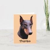 De Hond van het Gezicht van Pinscher van Doberman Bedankkaart (Voorkant)