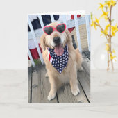 De Hond van het golden retriever in de Glazen van Kaart (Gele Bloem)