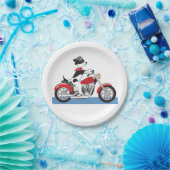 De Hond van het motorrijden Papieren Bordje (Feest)