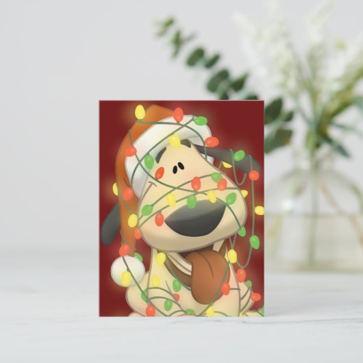 De Hond van Kerstmis Feestdagenkaart (Staand voorkant)