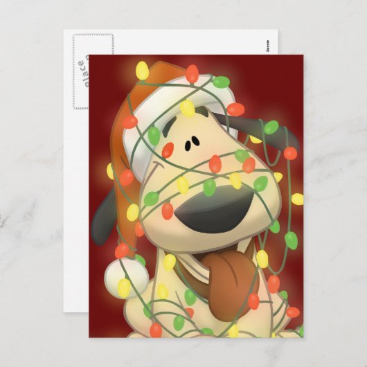 De Hond van Kerstmis Feestdagenkaart (Voorkant / Achterkant)