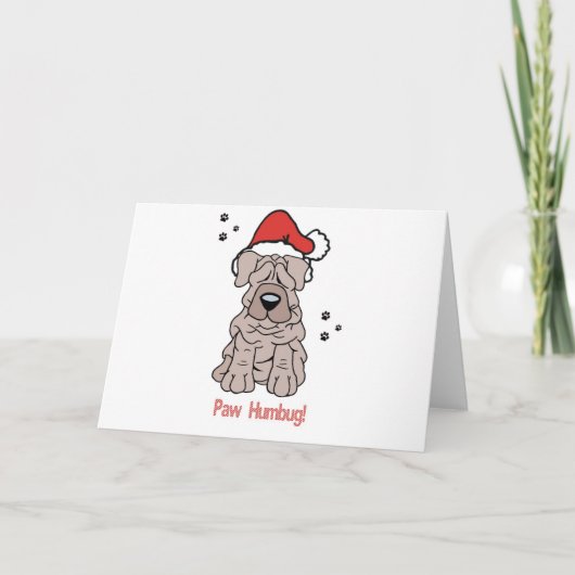 De Hond van Sharpei van Kerstmis Feestdagen Kaart (Voorkant)