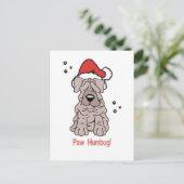 De Hond van Sharpei van Kerstmis Feestdagenkaart (Staand voorkant)