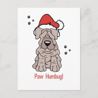 De Hond van Sharpei van Kerstmis Feestdagenkaart