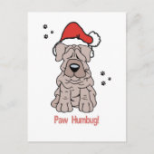De Hond van Sharpei van Kerstmis Feestdagenkaart (Voorkant)