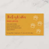 De hond Walker moderne professional Visitekaartje (Achterkant)