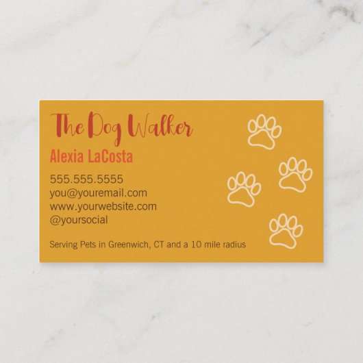 De hond Walker moderne professional Visitekaartje (Achterkant)