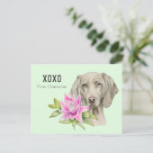 De Hond XOXO | Valentijn van Weimaraner Feestdagenkaart (Staand voorkant)
