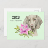 De Hond XOXO | Valentijn van Weimaraner Feestdagenkaart (Voorkant / Achterkant)