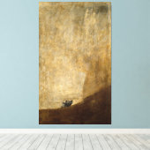 De hond (zwarte schilderijen) van Francisco Goya 1 Canvas Afdruk (Insitu (Houten vloer))