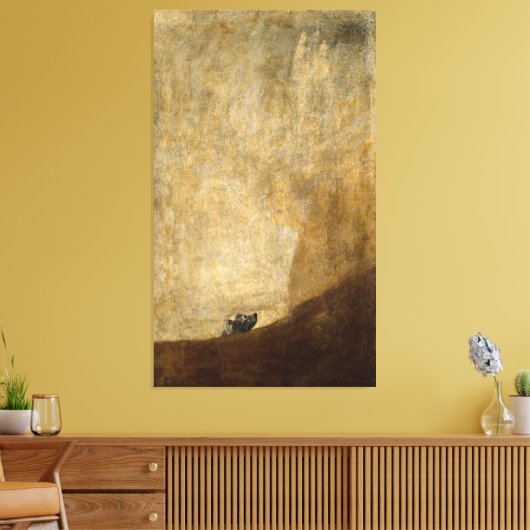 De hond (zwarte schilderijen) van Francisco Goya 1 Canvas Afdruk (Insitu (Woonkamer))