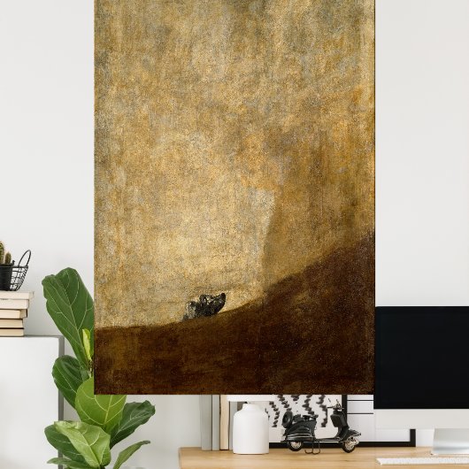 De hond (zwarte schilderijen) van Francisco Goya 1 Poster (Thuiskantoor)