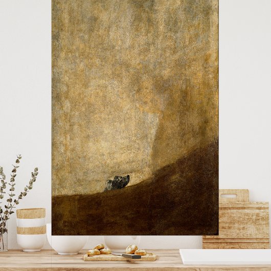 De hond (zwarte schilderijen) van Francisco Goya 1 Poster (Keuken)