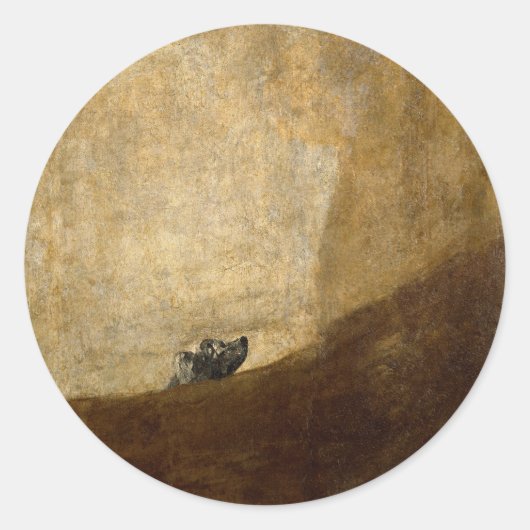 De hond (zwarte schilderijen) van Francisco Goya 1 Ronde Sticker (Voorkant)