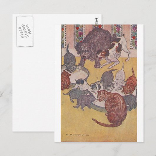 De honden en katten eten in het Parlement Briefkaart (Voorkant / Achterkant)