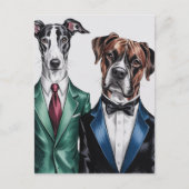 De honden in business suits briefkaart (Voorkant)