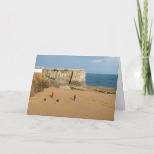 De honden meenemen voor een wandeling feestdagen kaart