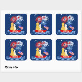 De Honden van 4 Juli op de Reeks van de Sticker va (Vel)