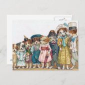 "De hondenfamilie" Vintage Briefkaart (Voorkant / Achterkant)