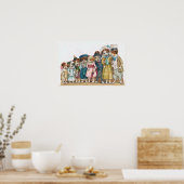 "De hondenfamilie" Vintage Poster (Keuken)