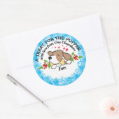 De hondenhond van kerstgezelschapsdieren is gepers ronde sticker (Envelop)