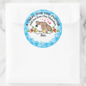 De hondenhond van kerstgezelschapsdieren is gepers ronde sticker (Tas)