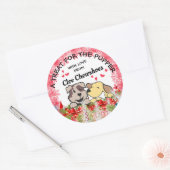 De hondenhond van kerstgezelschapsdieren is gepers ronde sticker (Envelop)