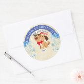 De hondenhond van kerstgezelschapsdieren is gepers ronde sticker (Envelop)