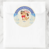 De hondenhond van kerstgezelschapsdieren is gepers ronde sticker (Tas)