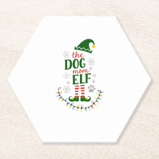 De Hondenmoeder Elf Kerst Grappige hondenliefhebbe Kartonnen Onderzetters