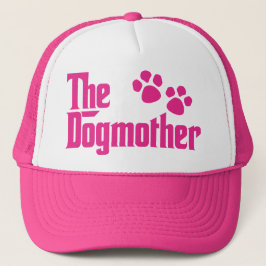 De hondenmoeder roze en witte leuke spreuk trucker pet