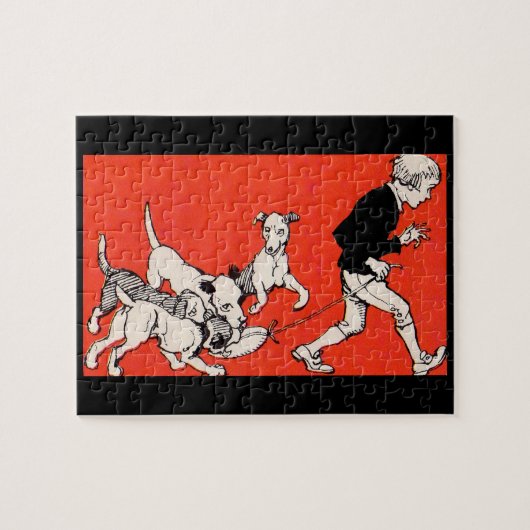 de hondenwandelaar legpuzzel (Horizontaal)