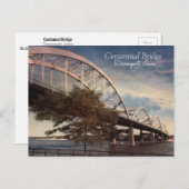 De honderdjarige brug in Davenport, Iowa Briefkaart (Voorkant / Achterkant)