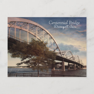 De honderdjarige brug in Davenport, Iowa Briefkaart