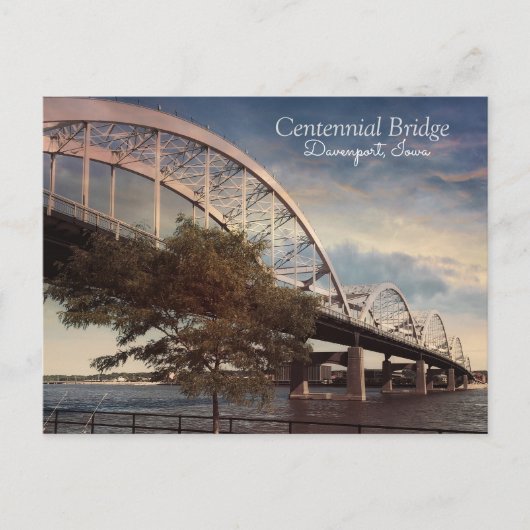 De honderdjarige brug in Davenport, Iowa Briefkaart (Voorkant)