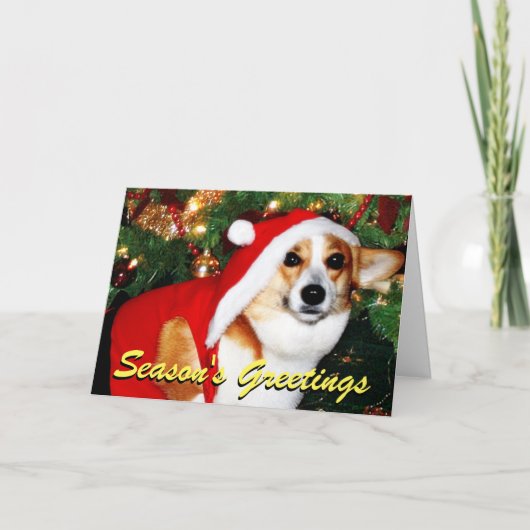 De hondKerstkaart van Corgi Feestdagen Kaart (Voorkant)
