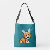 De hondpuppy van een hond gelukkige Pembroke Crossbody Tas (Achterkant)