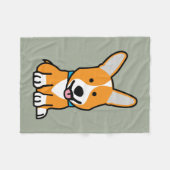 De hondpuppy van een hond gelukkige Pembroke Fleece Deken (Voorkant (Horizontaal))