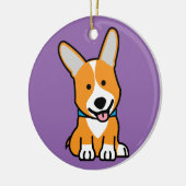 De hondpuppy van een hond gelukkige Pembroke Keramisch Ornament (Links)