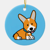 De hondpuppy van een hond gelukkige Pembroke Keramisch Ornament (Voorkant)