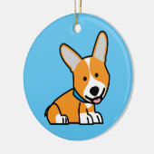 De hondpuppy van een hond gelukkige Pembroke Keramisch Ornament (Links)