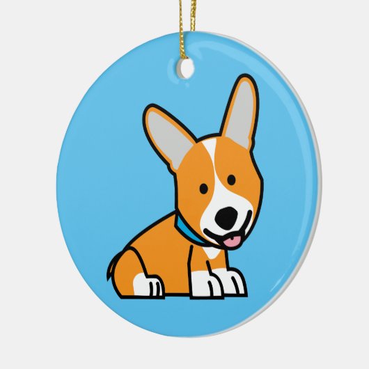 De hondpuppy van een hond gelukkige Pembroke Keramisch Ornament (Links)