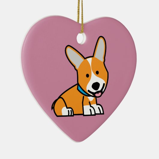 De hondpuppy van een hond gelukkige Pembroke Keramisch Ornament (Rechts)