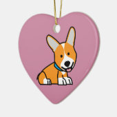 De hondpuppy van een hond gelukkige Pembroke Keramisch Ornament (Links)